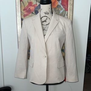 THEORY SHRUNKEN BLAZER SAND SEER SUIT JACKET